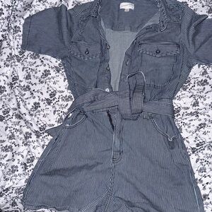 Universal Thread Navy and White Striped Jumpsuit